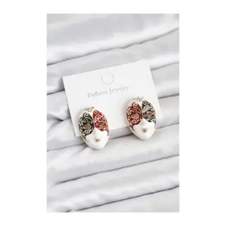Maske Model Pirinç Kadın Küpe
