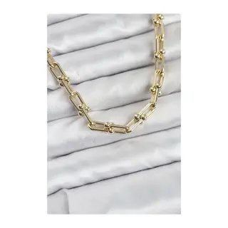 Pirinç Gold Renk Tifani Model Kadın Kolye