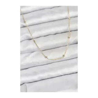 CM 14K Gold Renk Minik Top Zincirli Kadın Kolye