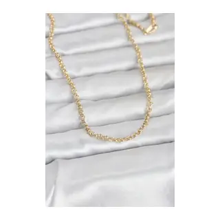 CM 14K Gold Renk Halka Zincir Model 60 cm Kadın Kolye