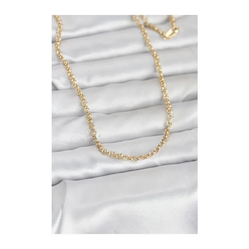CM 14K Gold Renk Halka Zincir Model 60 cm Kadın Kolye