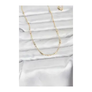 CM 14K Gold Renk Bar Zincir Model 60 cm Kadın Kolye