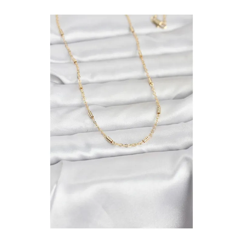 CM 14K Gold Renk Bar Zincir Model 60 cm Kadın Kolye