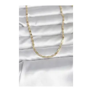 CM 14K Gold Renk Çizgi Lazer Model 60 cm Kadın Kolye