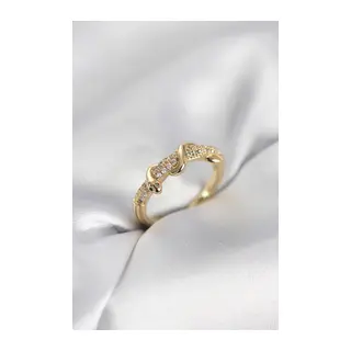 Gold Renk Zirkon Taşlı Sarmal Yılan Model Kadın Yüzük