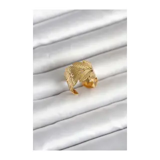316L Çelik Gold Renk Başak Modeli Kadın Yüzük