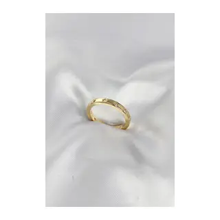 Pirinç Gold Renk Yıldız Detaylı Alyans Model Kadın Yüzük