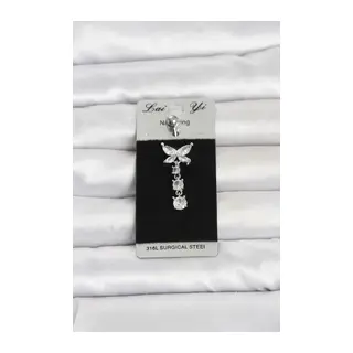 316L Cerrahi Çelik Sallantılı Kelebek Model Göbek Piercing