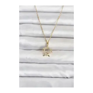 316L Çelik Zincir Gold Renk Caretta Caretta Model Kadın Kolye