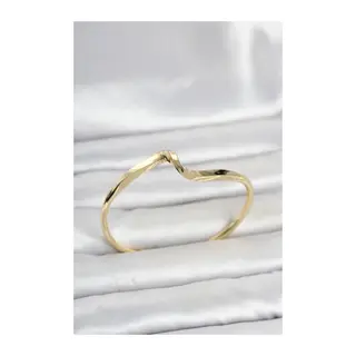 Gold Renk Pirinç Zikzak Model Kadın Bileklik
