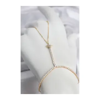 Pirinç Gold Renk Zirkon Taşlı Kutup Yıldızı Şahmeran