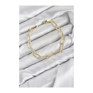 CM Ataş Zincir Model Gold Renk Pirinç Kadın Bileklik