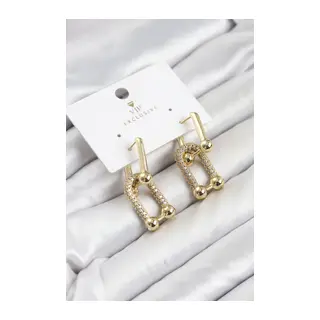 Gold Renk VIP Seri Tifani Zirkon Taşlı Kadın Küpe