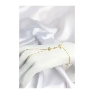 Pirinç Gold Renk Kutup Yıldızı Model Zirkon Taşlı Şahmeran