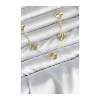 Gold Renk Yonca Model VIP Seri Kadın Kolye