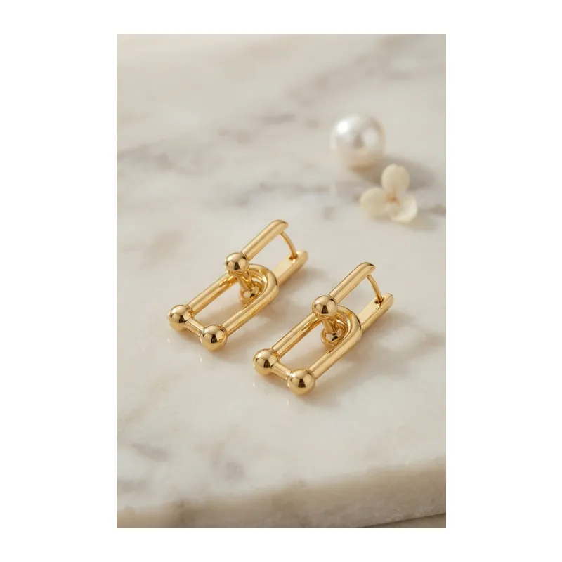 Gold Renk Pirinç Tifani Model Kadın Küpe