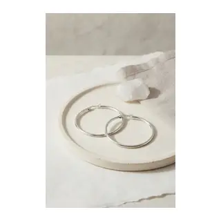 316L Çelik Gümüş Renk 36 mm Halka Küpe