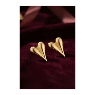316L Çelik Gold Renk Kalp Model Küpe