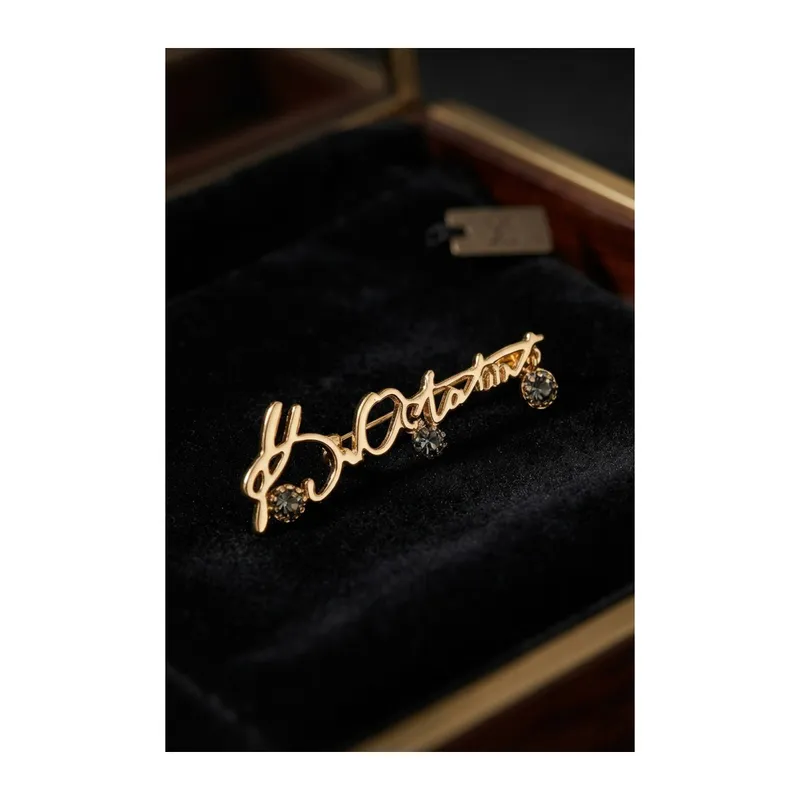 Atatürk İmza Model Gold Renk Pirinç Broş
