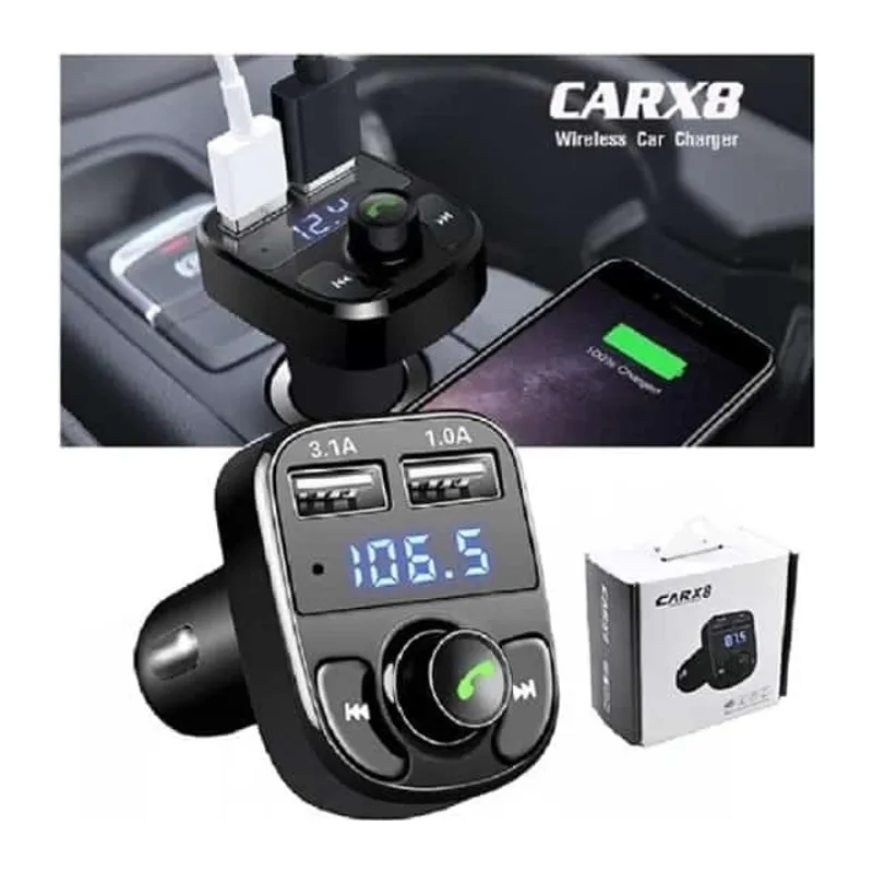 CARX8 Digital Ekran Bluetooth Araç Kiti MP3 FM Transmitter