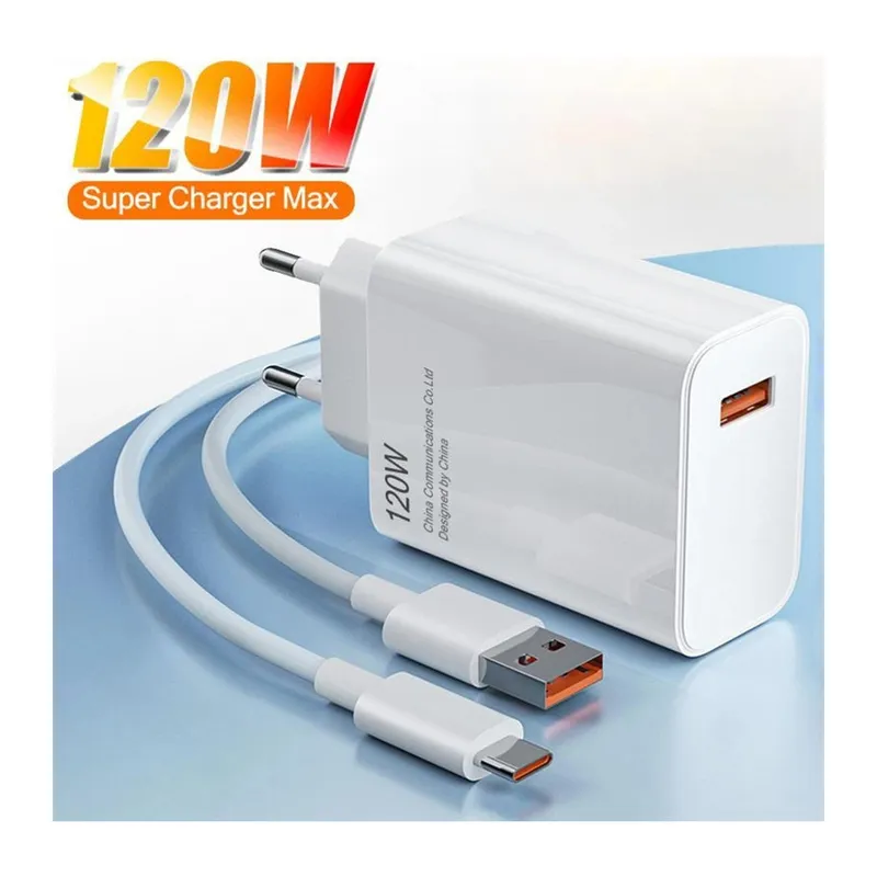 120W Turbo Saniye Göstergeli Hızlı Şarj Aleti Adaptör Kablo Set (MARKASİZ)