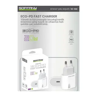 Soffany EC-022 ECO-PD 20W Süper Hızlı Şarj Adaptörü