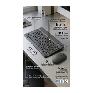ARS-WKC20 Kablosuz Bluetooth Klavye ve Fare Seti