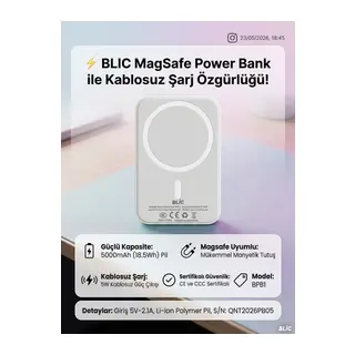 BPB1 MagSafe Uyumlu 5000mAh Kablosuz Güç Bankası