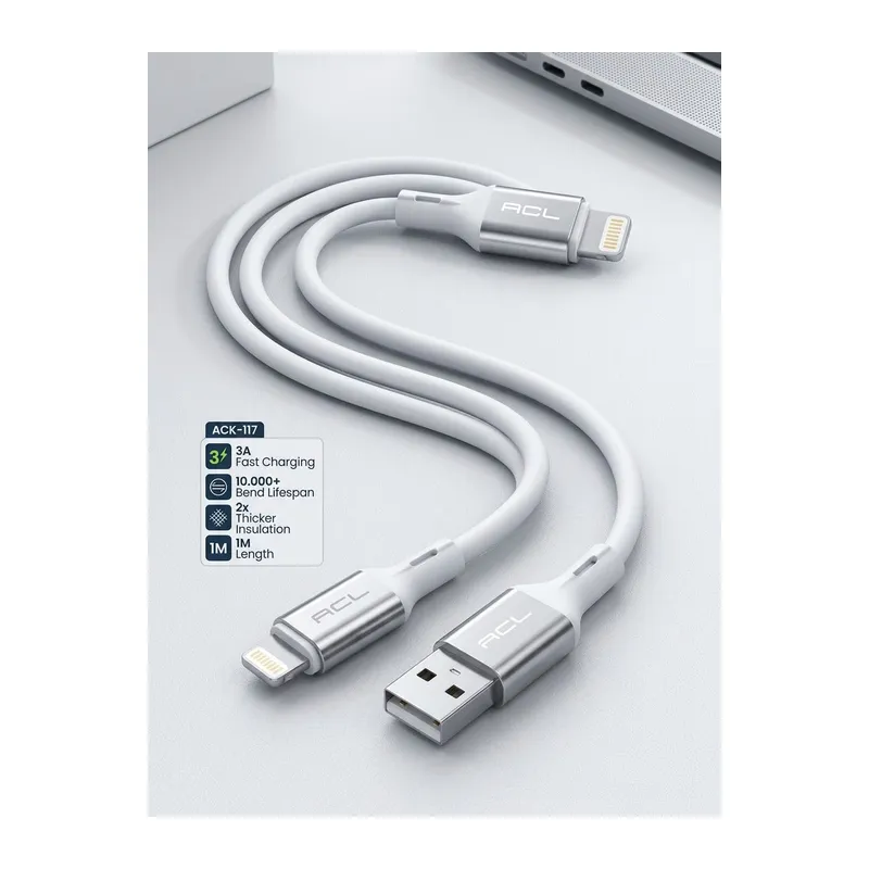 ACL ACK-117 3A Lightning iPhone Hızlı Şarj Kablosu 1 Metre