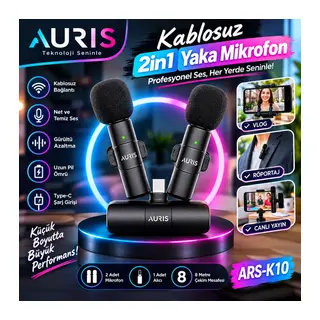 Kablosuz İkili Yaka Mikrofonu 2in1 Type-C