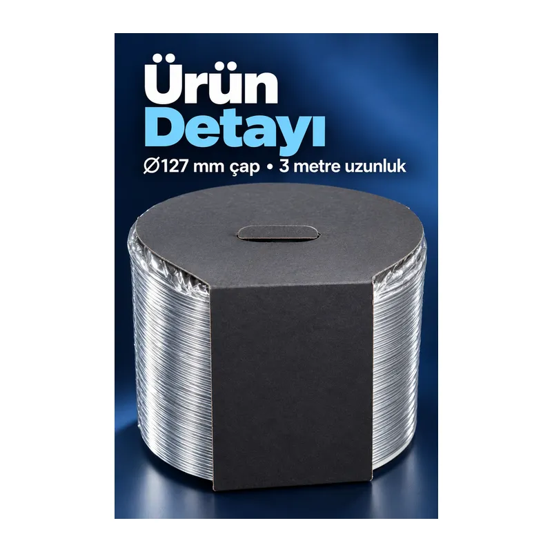 Aspiratör İçin 3 Metre Telli Boru 127 mm