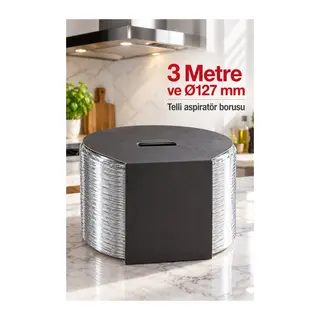 Telli Aspiratör Borusu 3 Metre 127 mm Çap