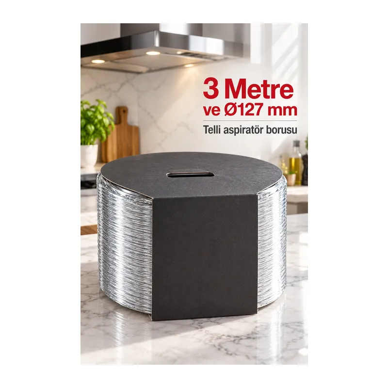 Telli Aspiratör Borusu 3 Metre 127 mm Çap