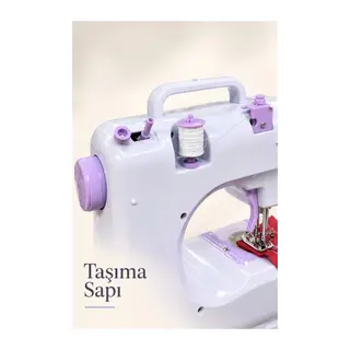 Evde Dikiş ve Onarım İçin Pedallı Mini Dikiş Makinesi