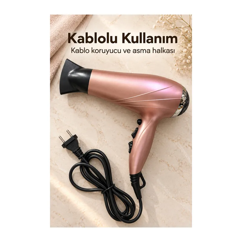 Asma Halkalı Kablolu Saç Kurutma Makinesi