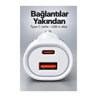 40W Maksimum Güçlü Araç İçi Şarj Cihazı