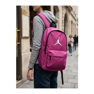 Logolu Pembe Okul Sırt Çantası 32x42 cm