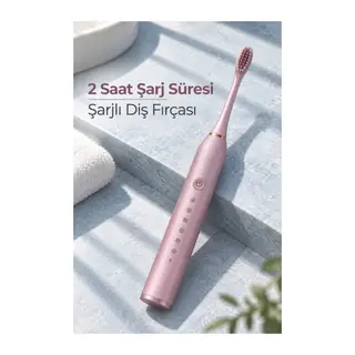 Pembe Şarjlı Diş Fırçası 2 Dakika Zamanlayıcılı