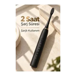 Siyah Şarjlı Diş Fırçası 2 Dakika Zamanlayıcılı