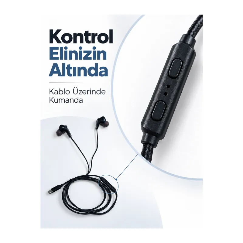 Müzik ve Sesli Görüşmeler İçin Type C Mikrofonlu Kulaklık