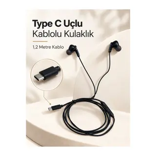 Mikrofonlu ve Kumandalı Kulak İçi Kulaklık Type C Girişli