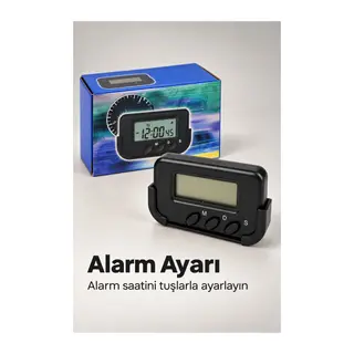 Alarm ve Kronometre Özellikli Araç İçi Dijital Saat