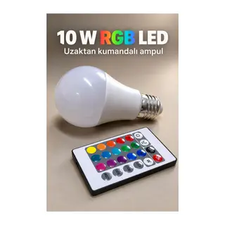 Renkli LED Ampul Kumandadan Beyaz Işık Seçimli