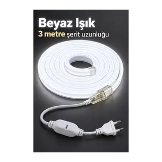 Şerit Aydınlatma 3 Metre Beyaz Gövdeli Kablolu Model