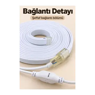 Beyaz Şerit Aydınlatma Kablolu Bağlantılı 3 Metre