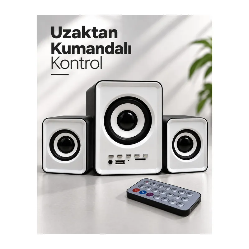 FM Radyolu Bluetooth Masaüstü Hoparlör Seti