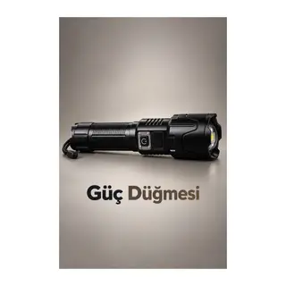 Dijital Göstergeli LED El Feneri Type C Şarjlı Teleskopik Zoom Özellikli