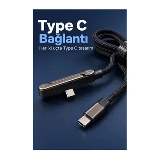 Type C Şarj Kablosu Katlanabilir Telefon Standlı Örgü Tasarım