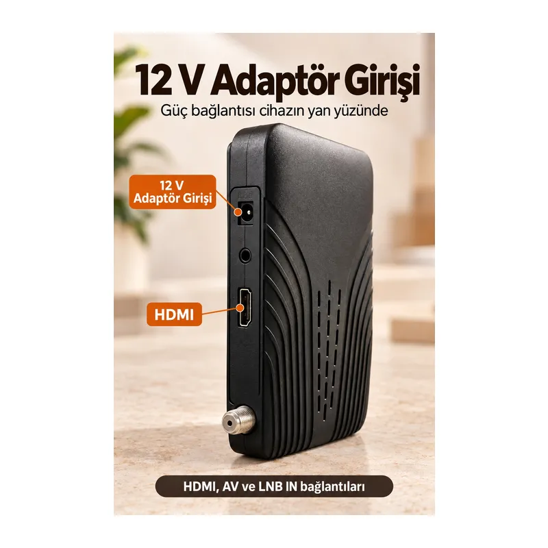 Uzaktan Kumandalı Siyah Gövdeli HD Uydu Alıcısı