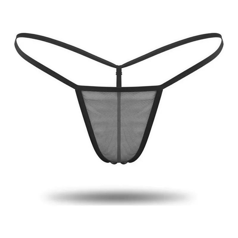 Siyah Transparan Tül String Tanga TM1114
